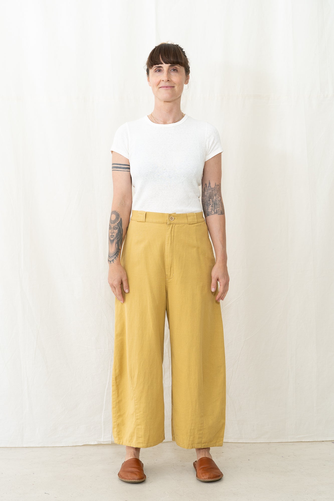 SARAHWEAR Ctn Linen Twill Tulip Pant in Mustard