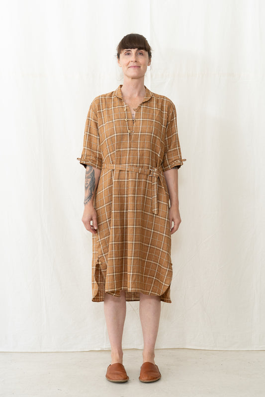 HYE SUN MUN Irina Dress in Golden Plaid
