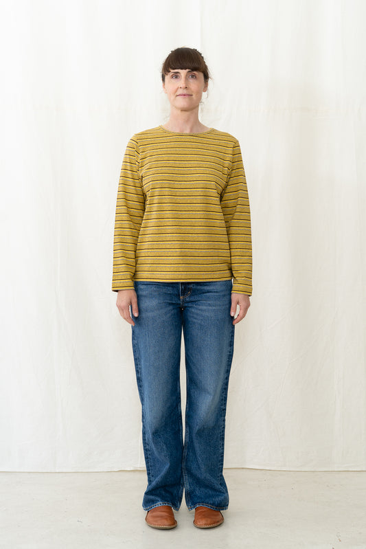SARAHWEAR Stripe Jersey Shirt in Mustard