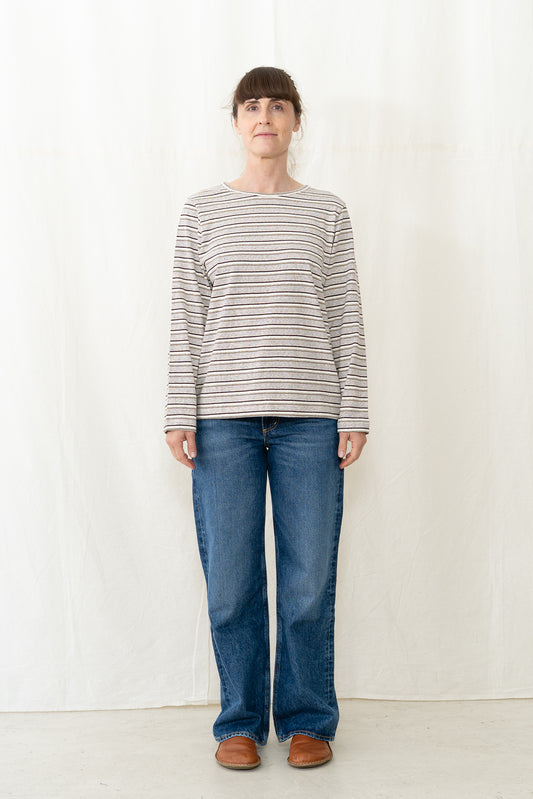 SARAHWEAR Stripe Jersey Shirt in Ivory