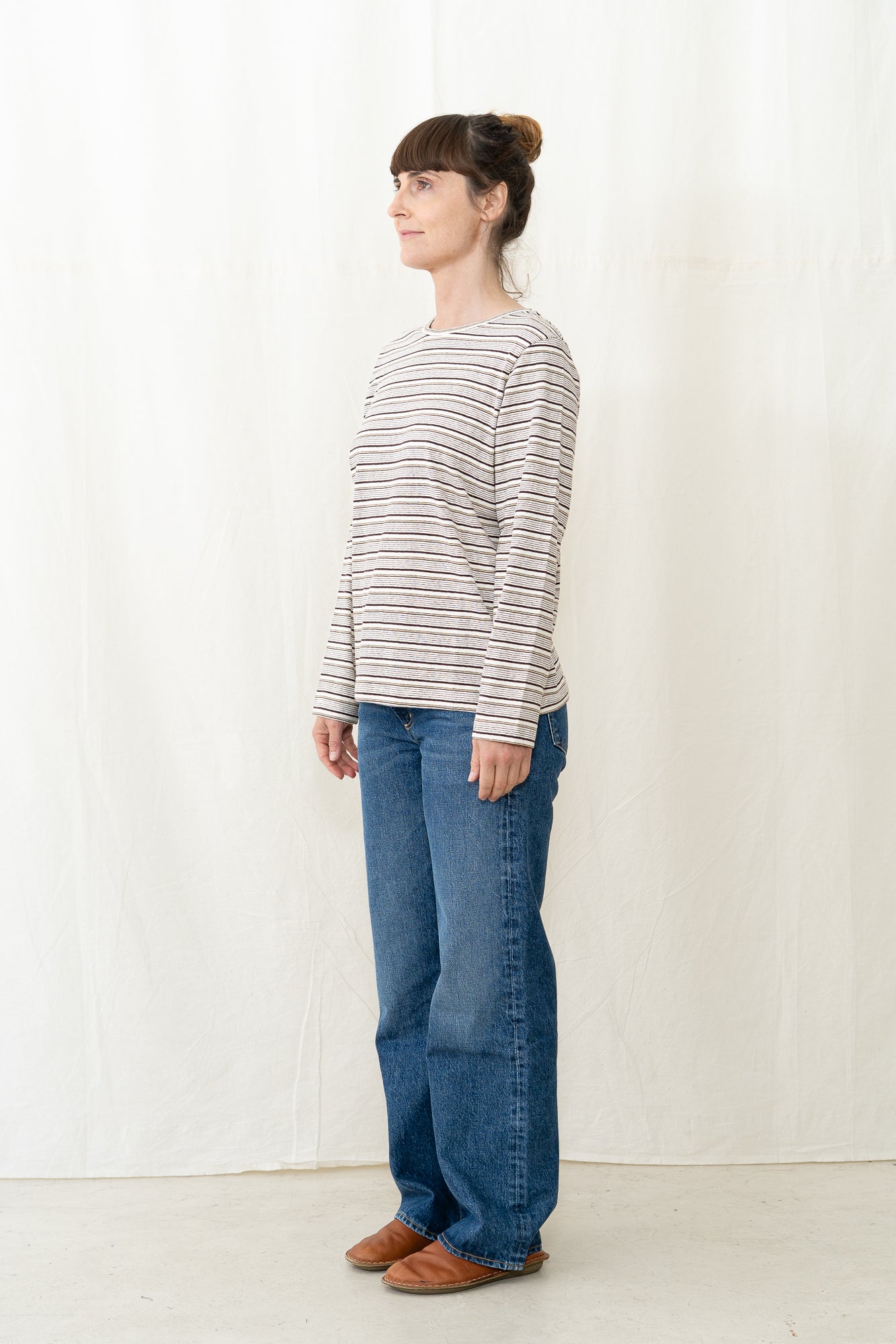SARAHWEAR Stripe Jersey Shirt in Ivory