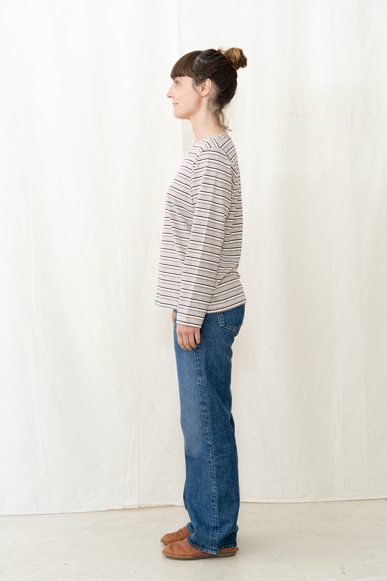 SARAHWEAR Stripe Jersey Shirt in Ivory