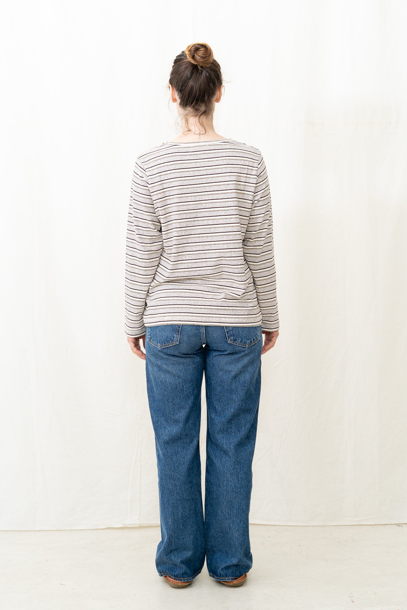 SARAHWEAR Stripe Jersey Shirt in Ivory