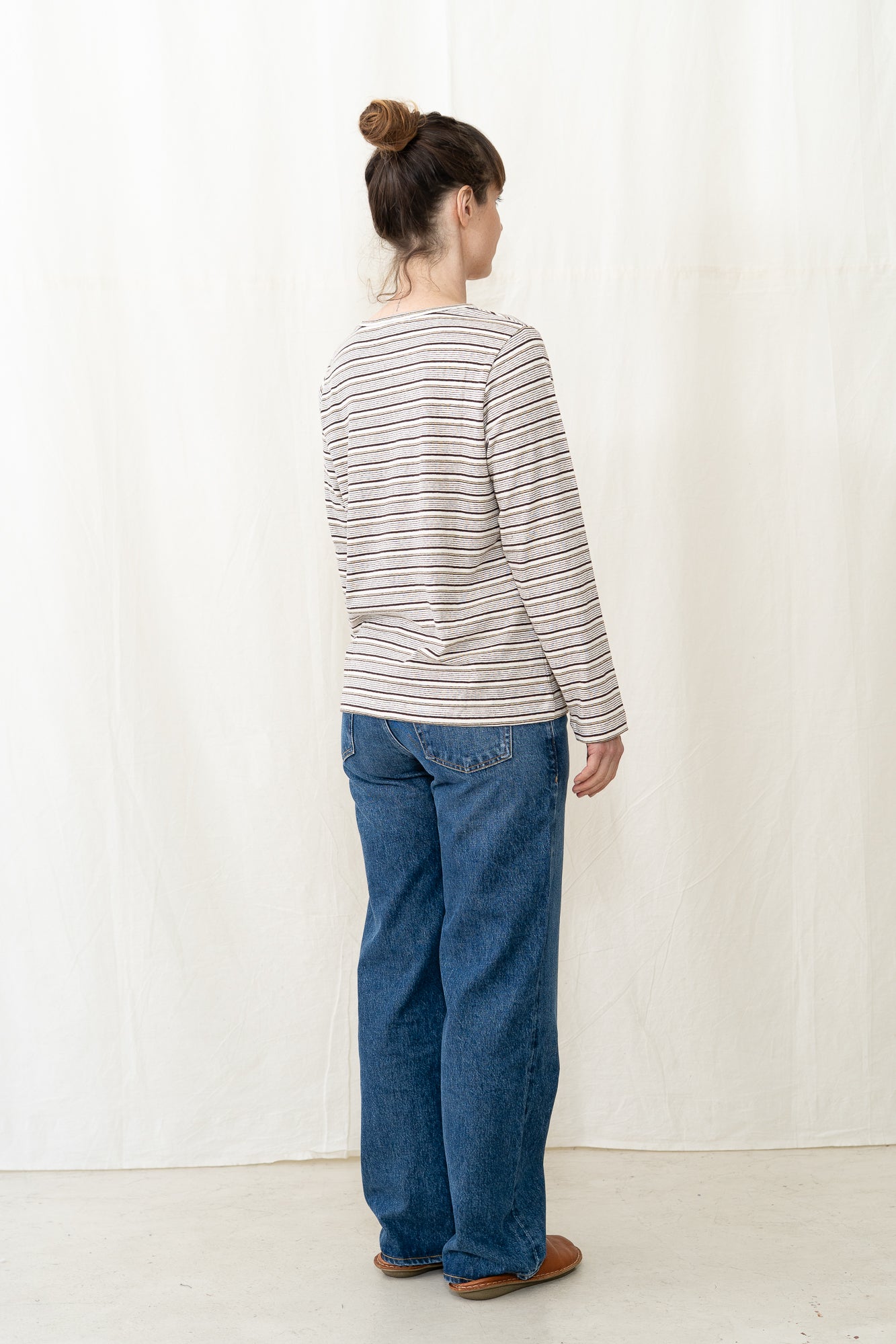 SARAHWEAR Stripe Jersey Shirt in Ivory