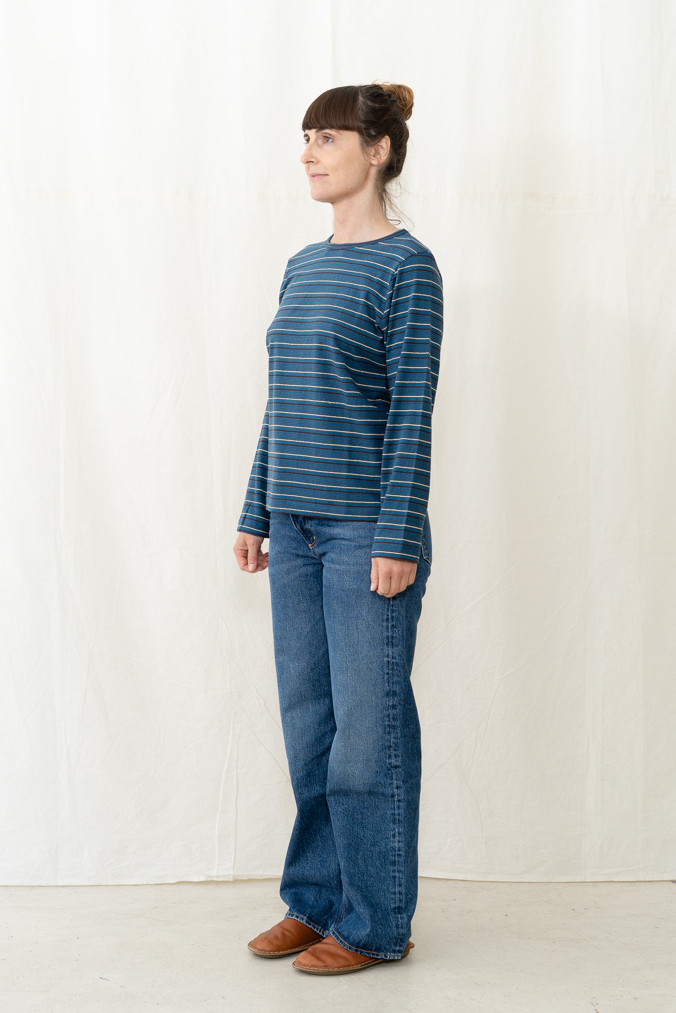 SARAHWEAR Stripe Jersey Shirt in Blue