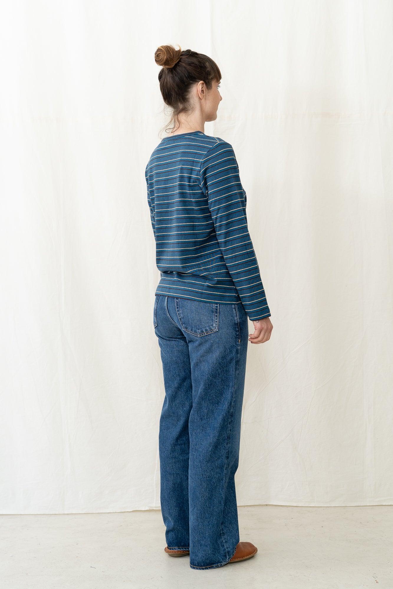 SARAHWEAR Stripe Jersey Shirt in Blue