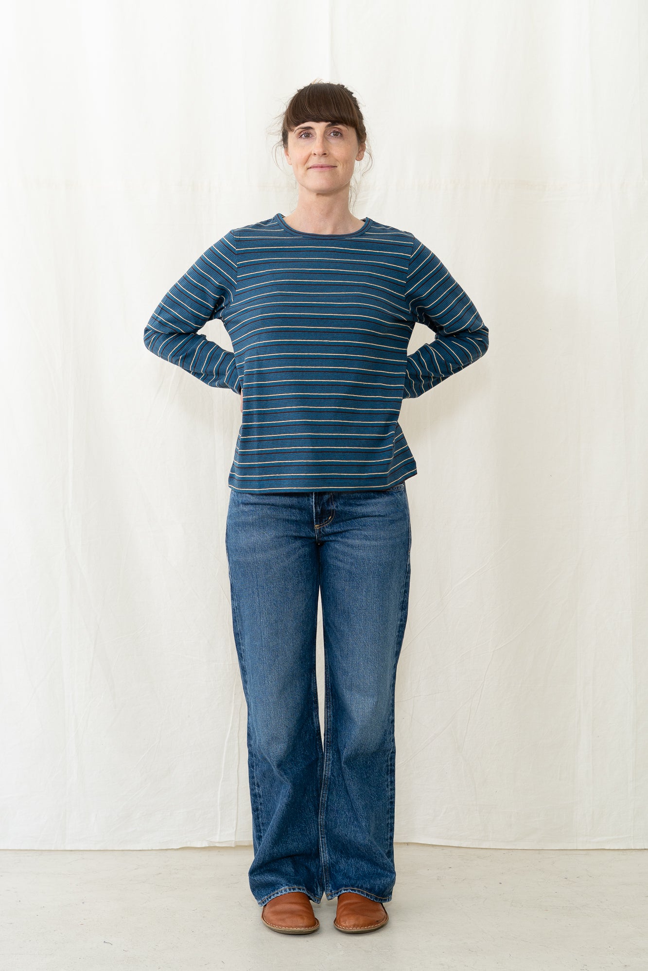 SARAHWEAR Stripe Jersey Shirt in Blue