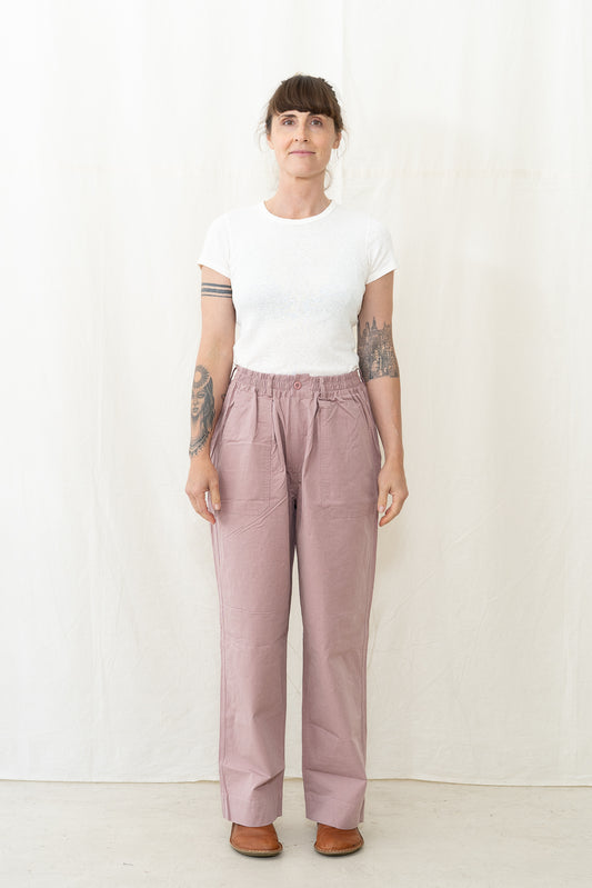 Kappy One Tuck Wide Fatigue Pants in Lt Pink