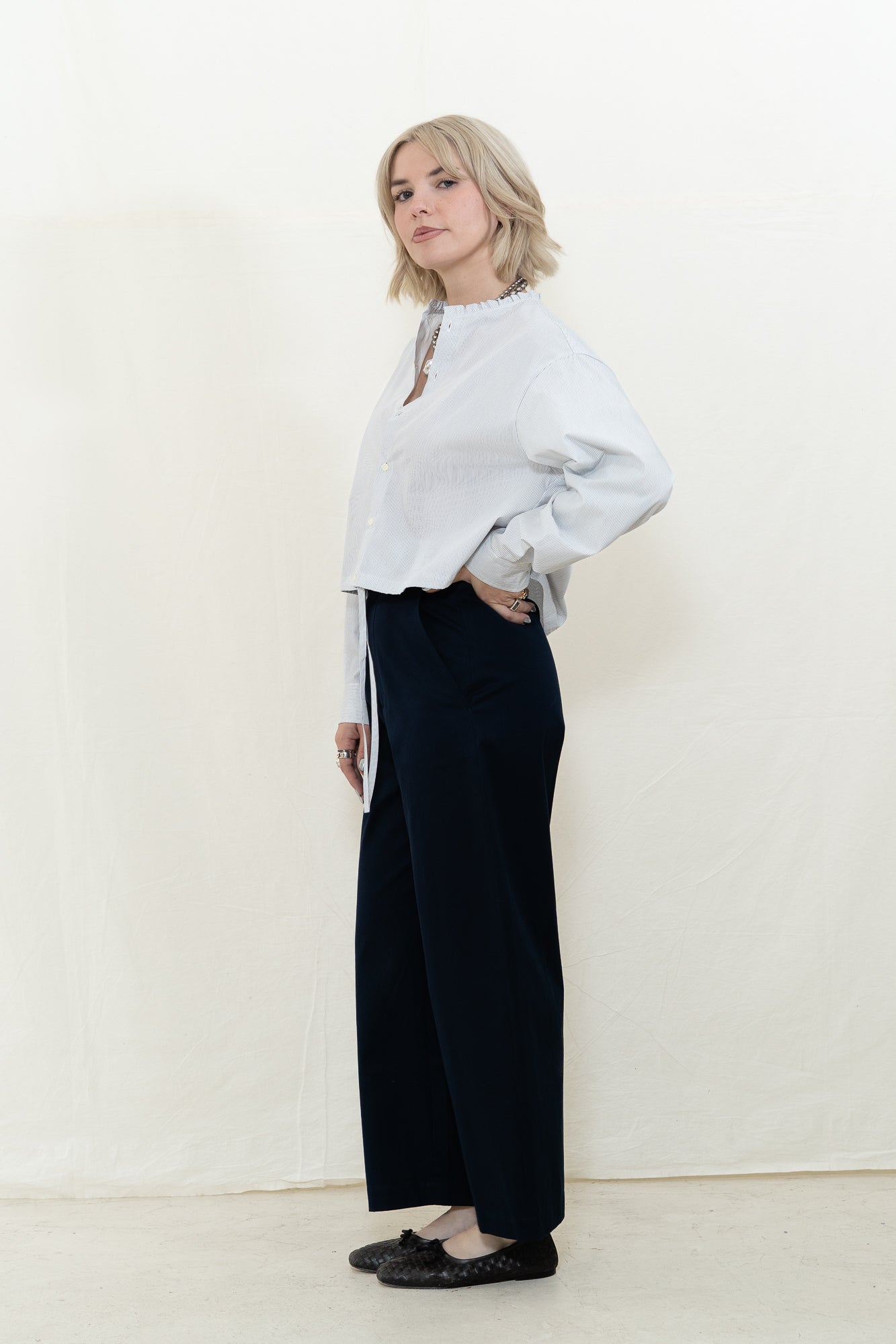 NICHOLSON & NICHOLSON Pearl Stripe Top