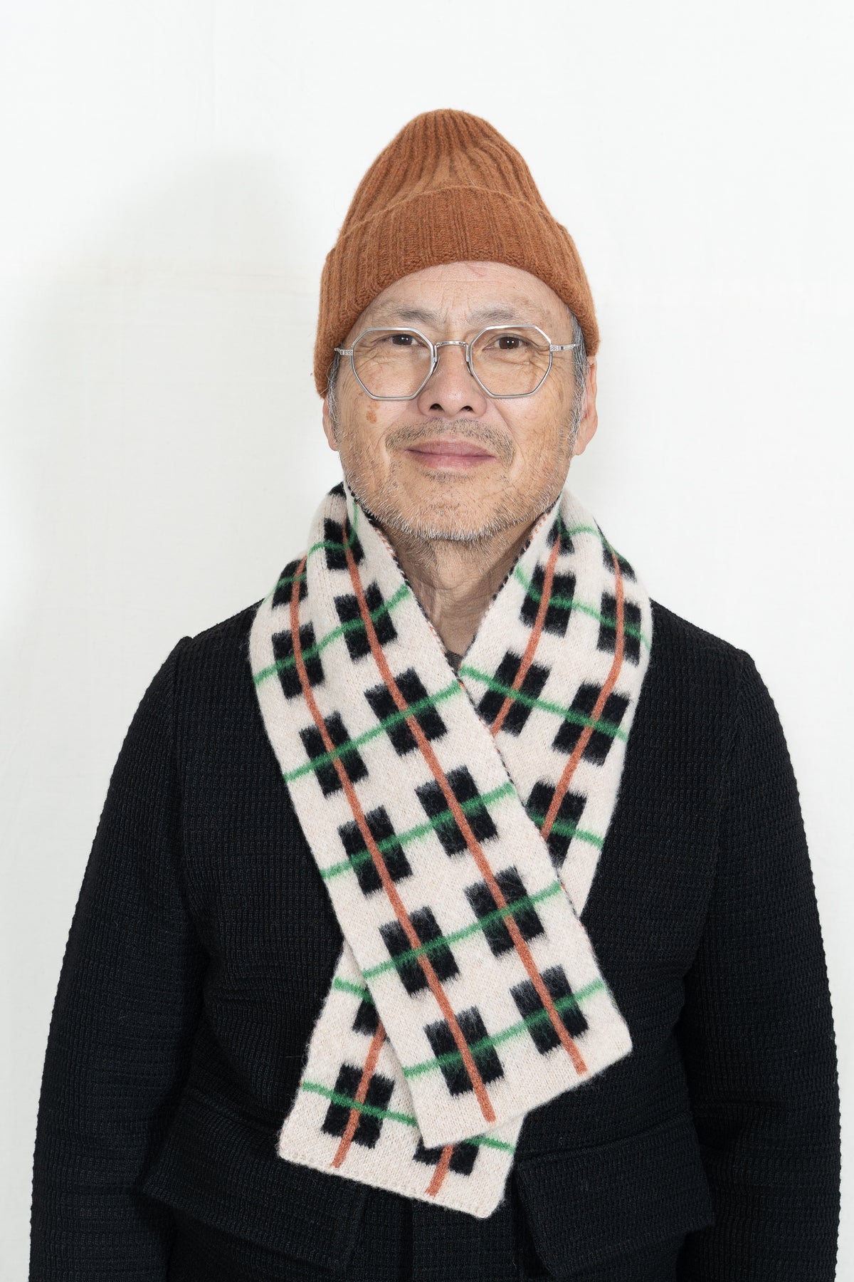 Jo Gordon Brushed Tartan Scarf in Oatmeal