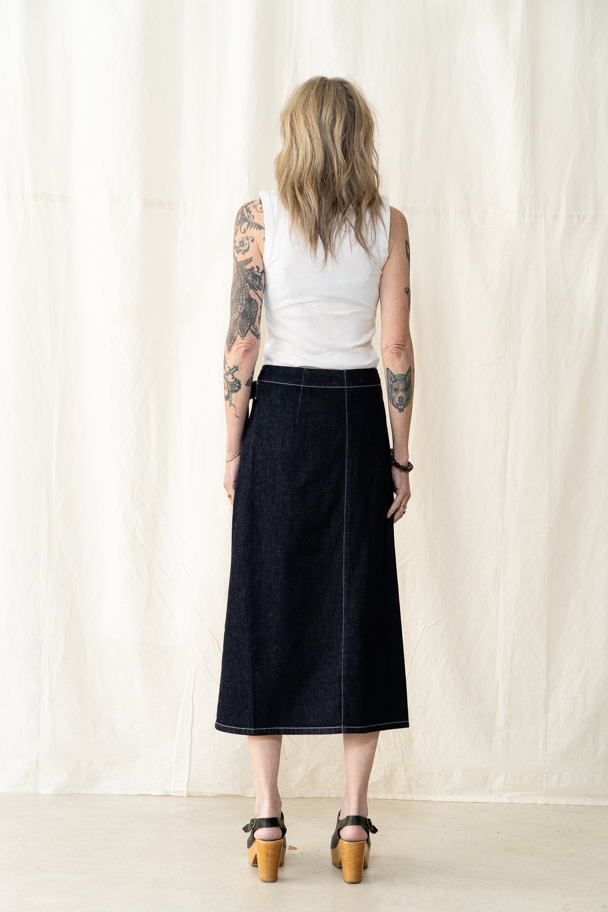 KLOKE Vital Denim Skirt in Dark Indigo