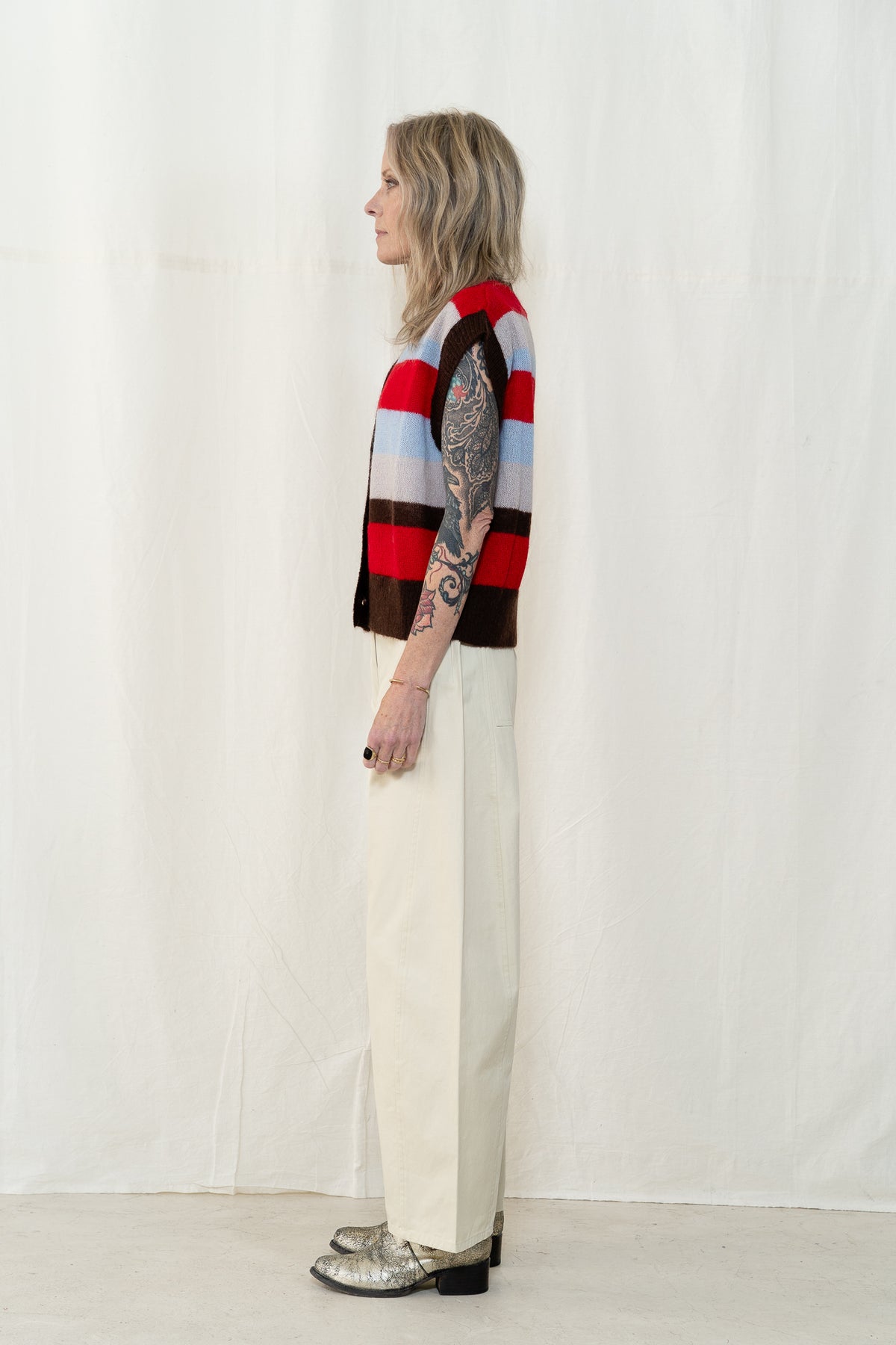 Thinking MU Fadwa Striped Knitted Vest