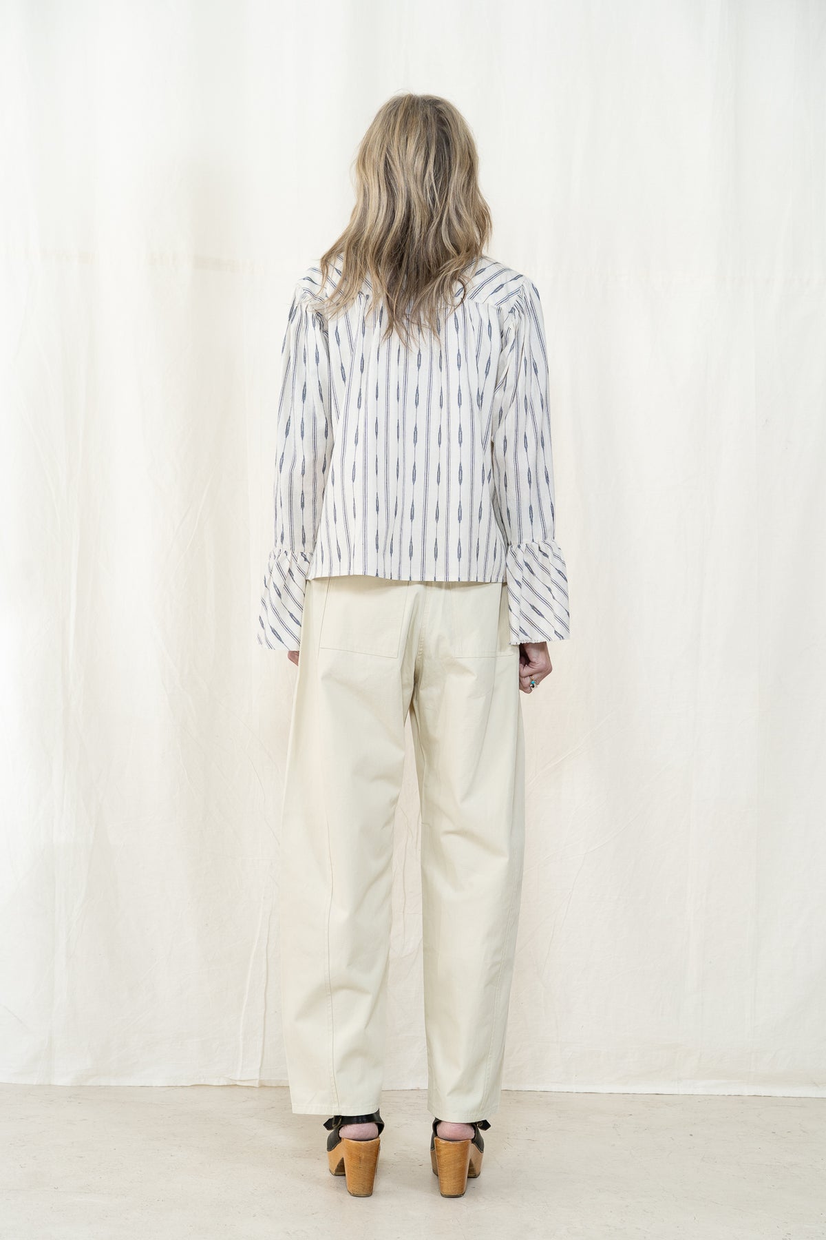 Uqnatu Cascade Ruffle Blouse Blip Ikat