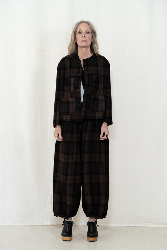 Engineered Garments CN Jacket in Brown Plaid