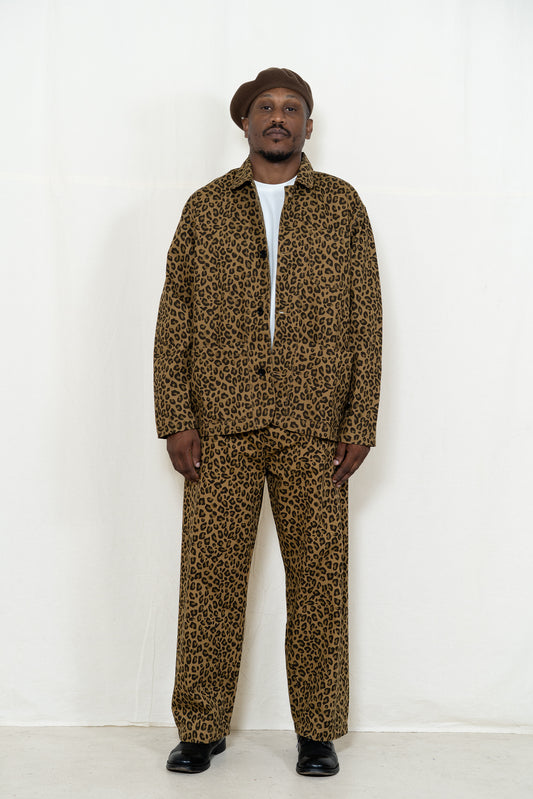 Service Works Easy Chef Shirt in Leopard Print