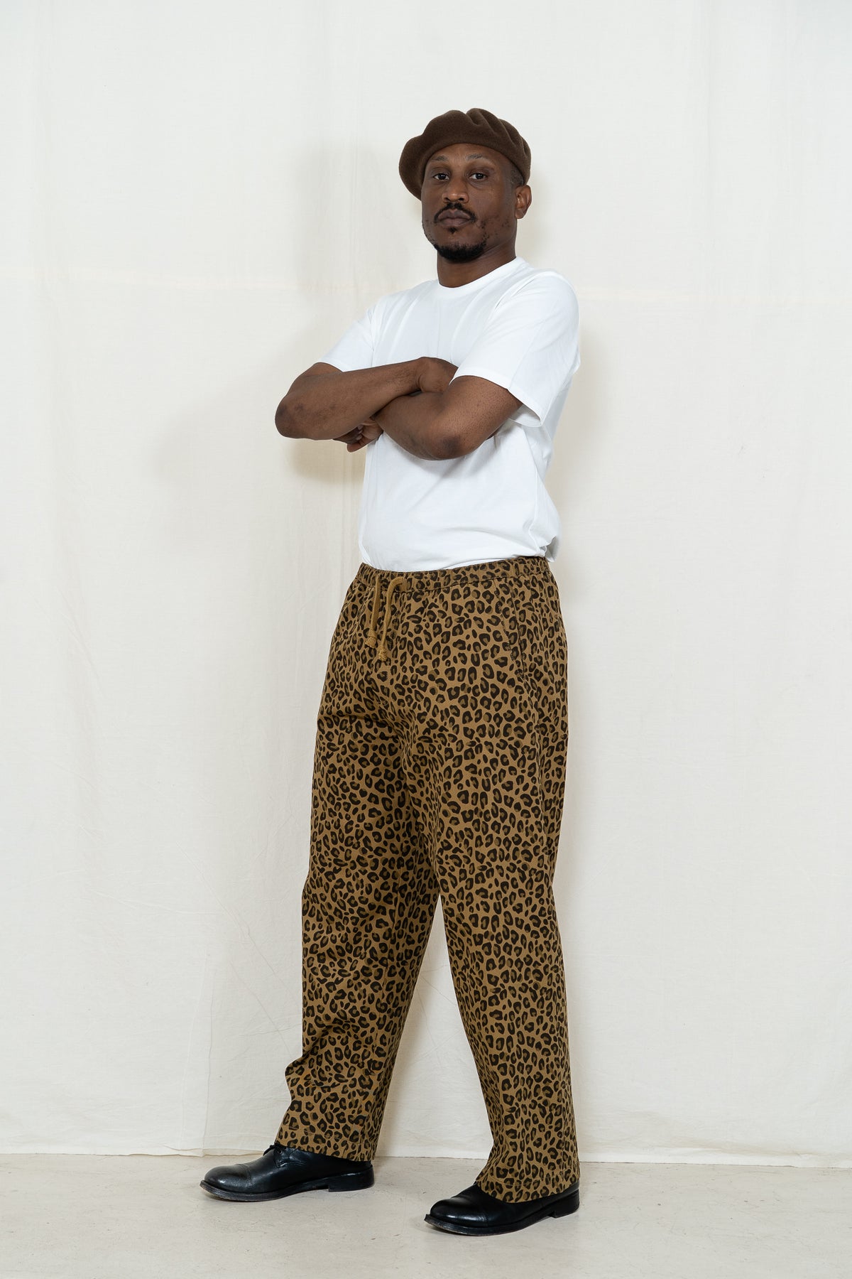 Service Works Easy Chef Pants in Brown Leopard Print