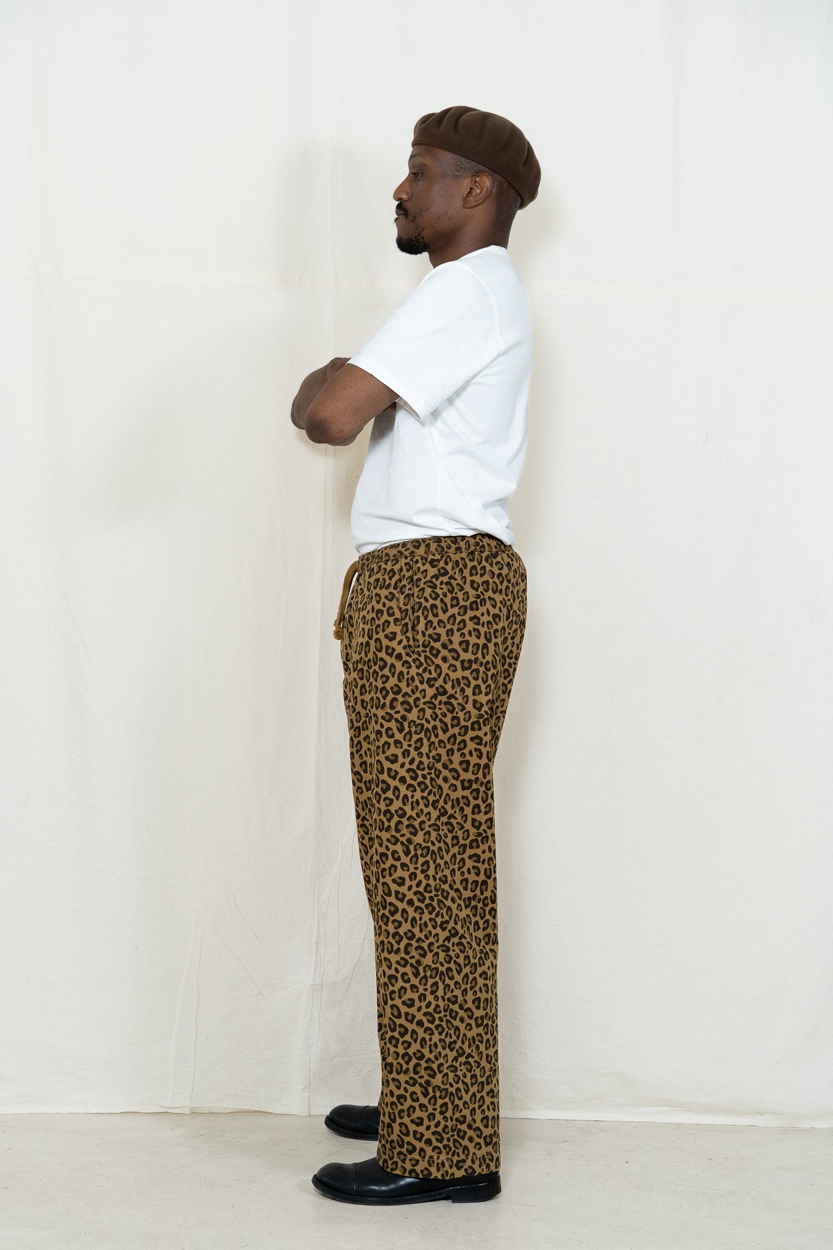 Service Works Easy Chef Pants in Brown Leopard Print