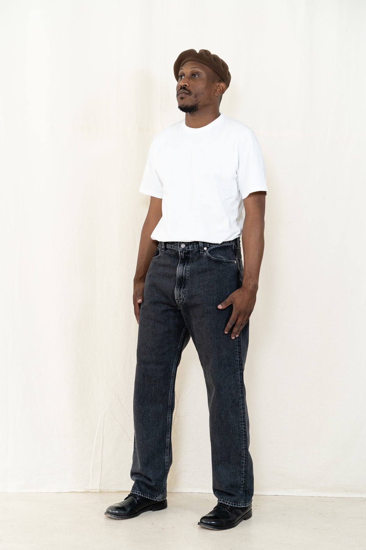 orSlow 101 Dad's Fit Denim in Black Stone