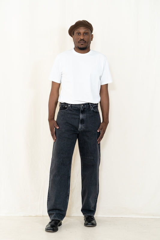 orSlow 101 Dad's Fit Denim in Black Stone