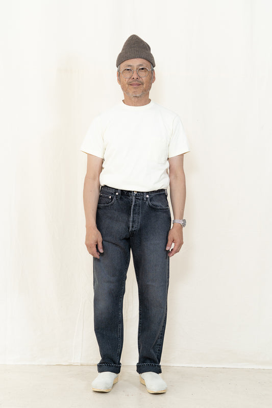 orSlow 105 Standard Denim in Black Stone