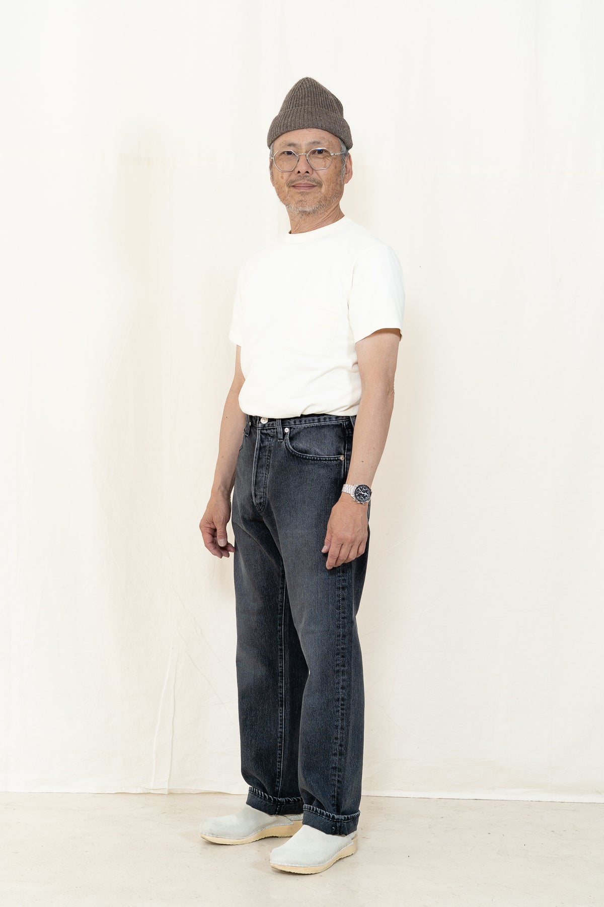 orSlow 105 Standard Denim in Black Stone