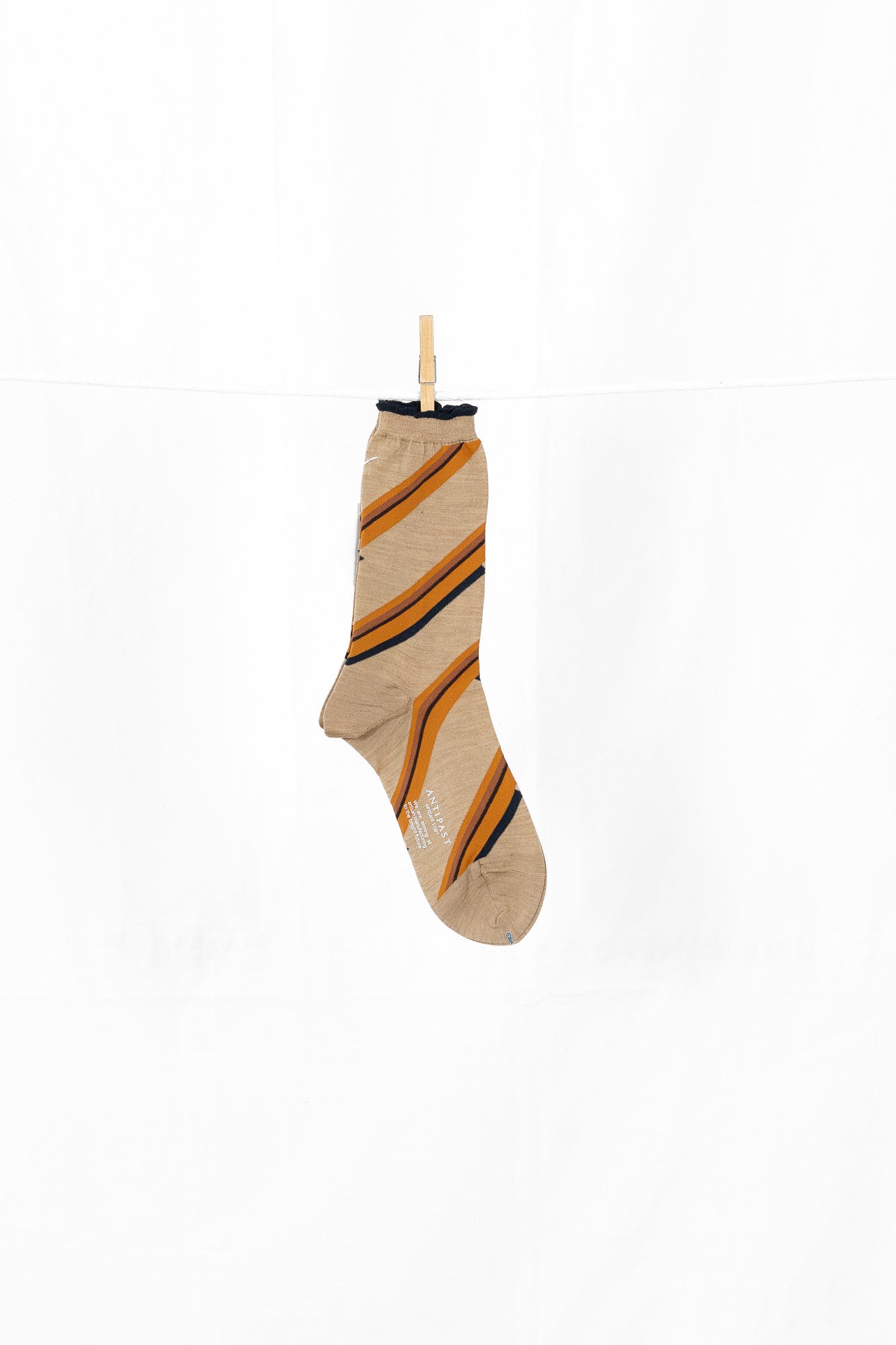 Antipast Regimental Stripe Women's Socks - Beige