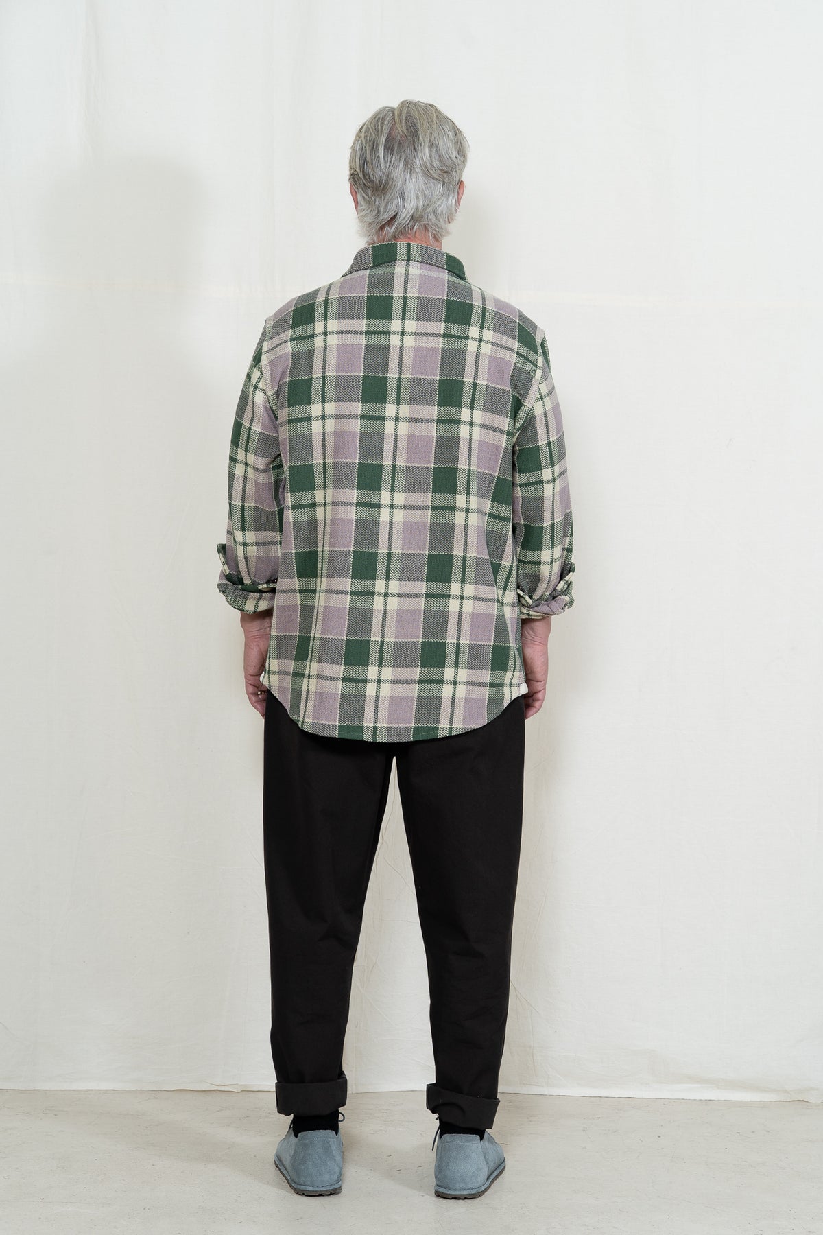INDI + ASH Ames Workshirt in Grass/Lavender