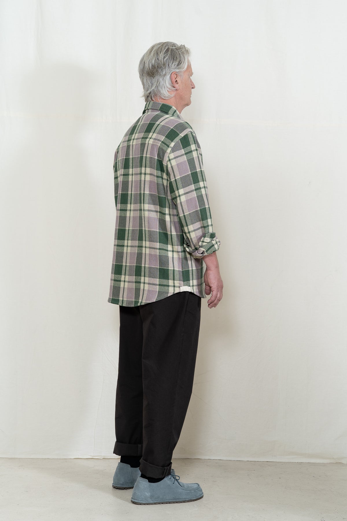 INDI + ASH Ames Workshirt in Grass/Lavender