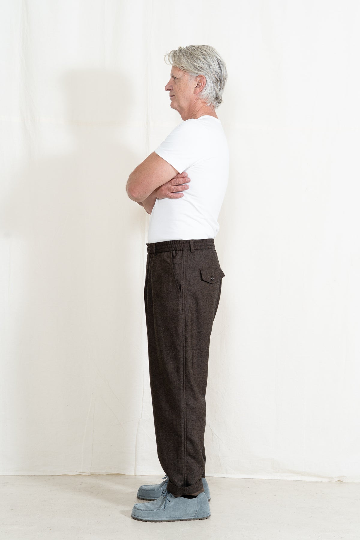 Universal Works Pleated Track Pant in Brown