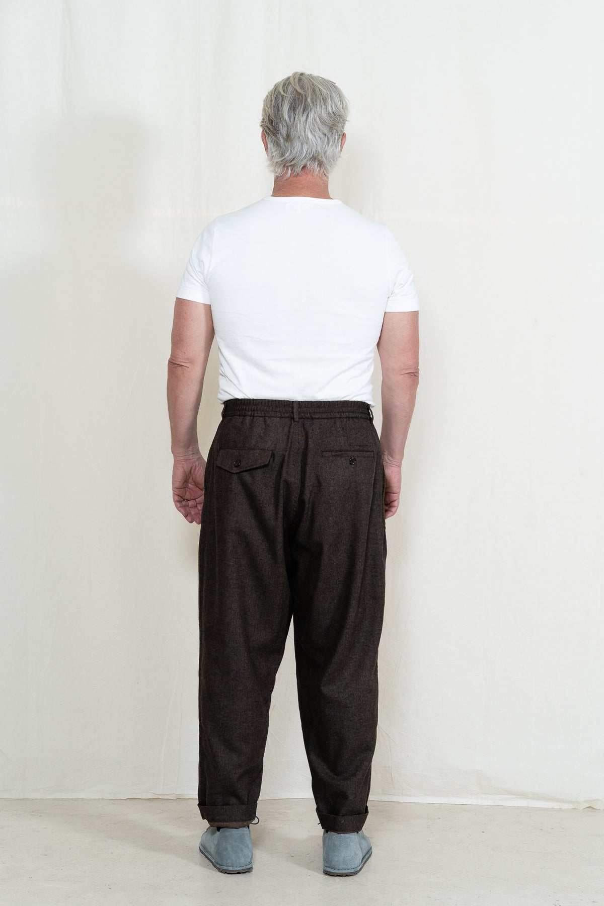 Universal Works Pleated Track Pant in Brown