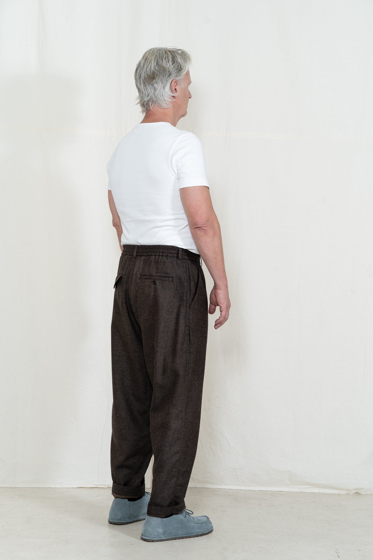 Universal Works Pleated Track Pant in Brown
