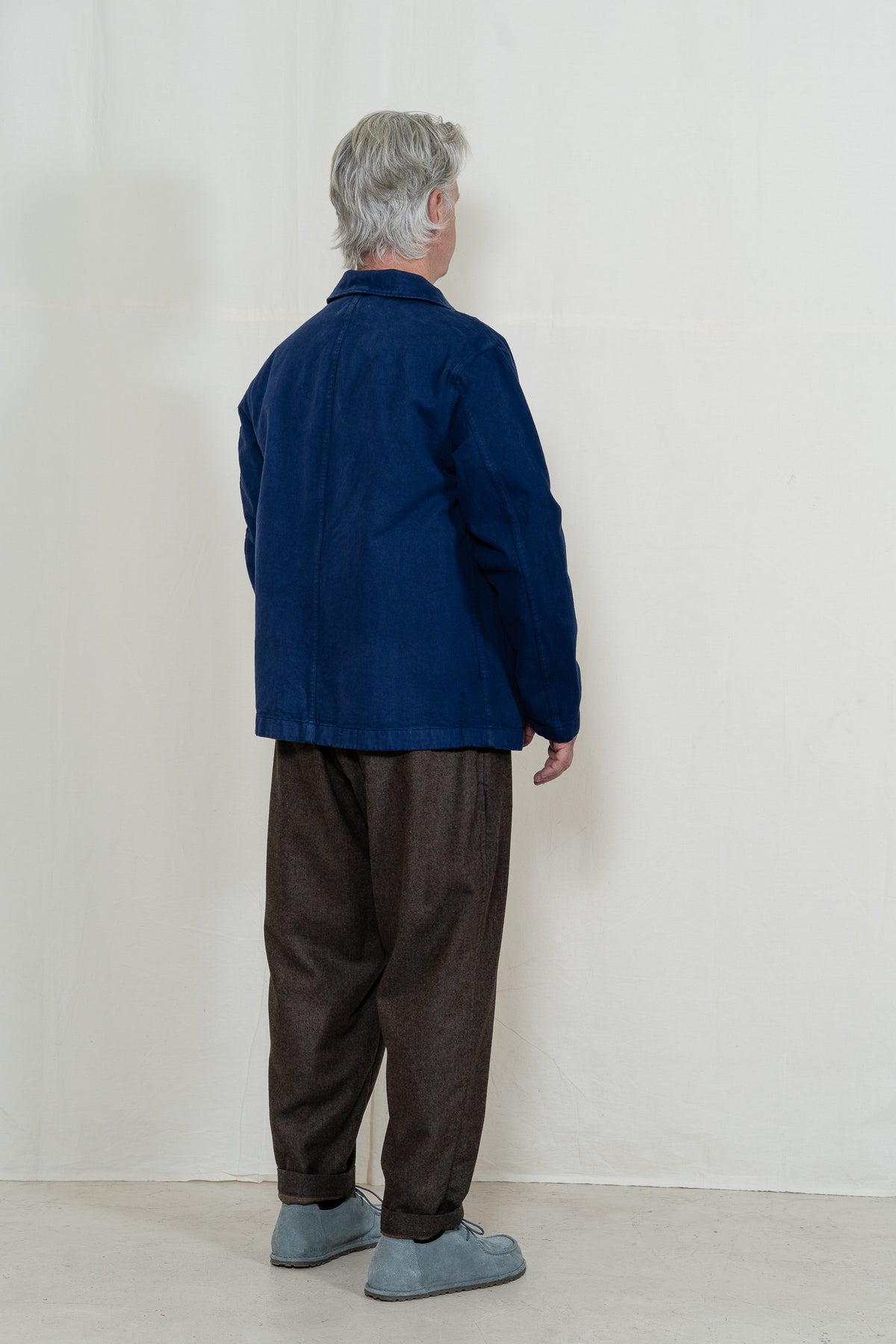 Merz b. Schwanen Worker Twill Jacket in Ink Blue