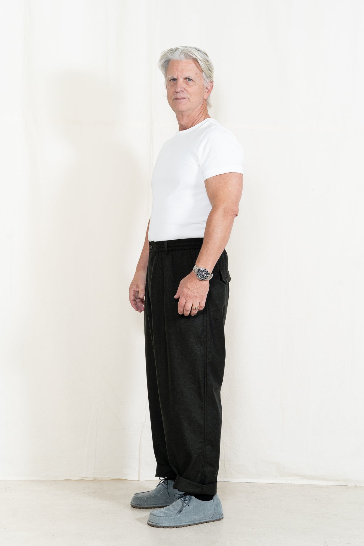 Universal Works Pleated Track Pant in Olive