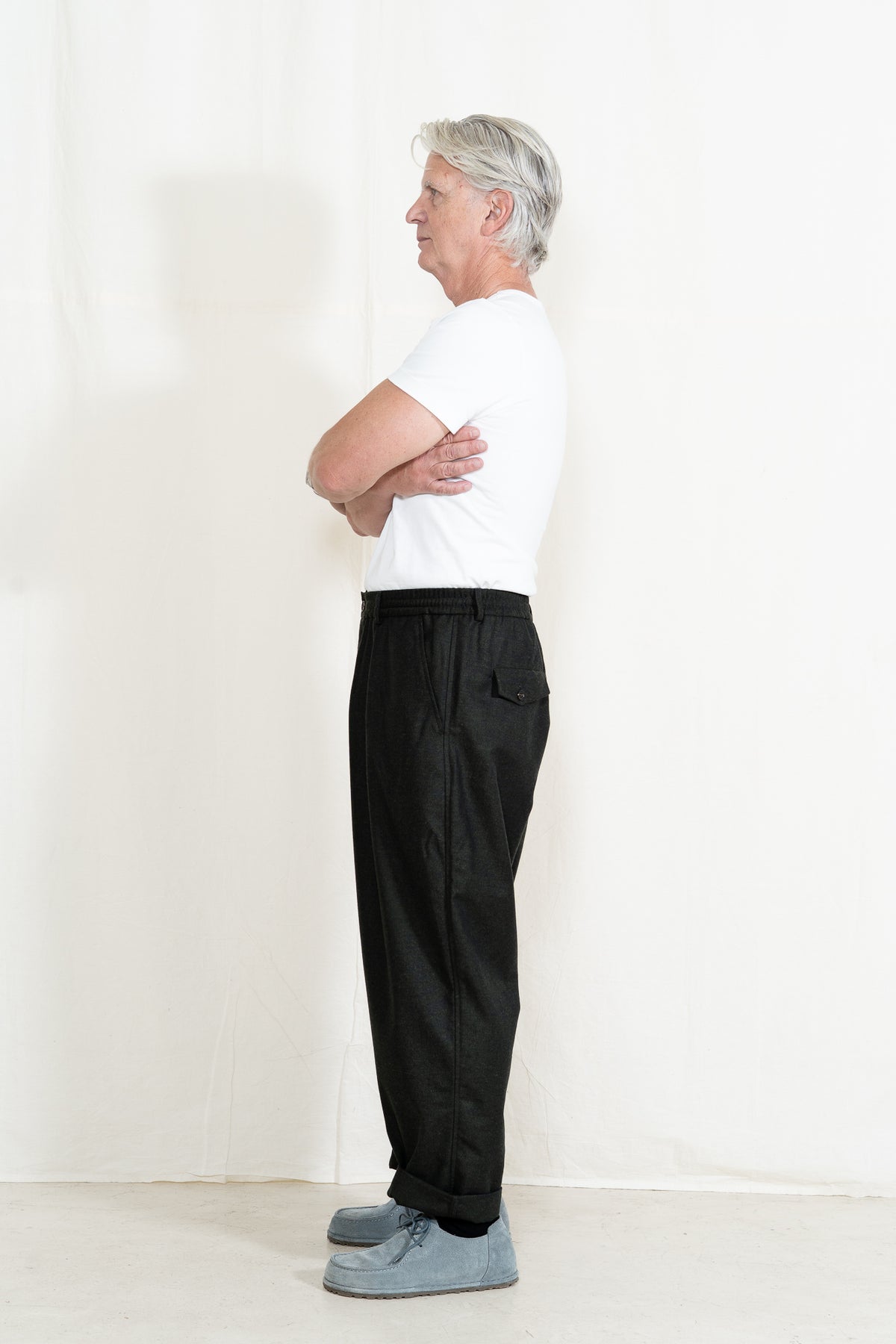 Universal Works Pleated Track Pant in Olive