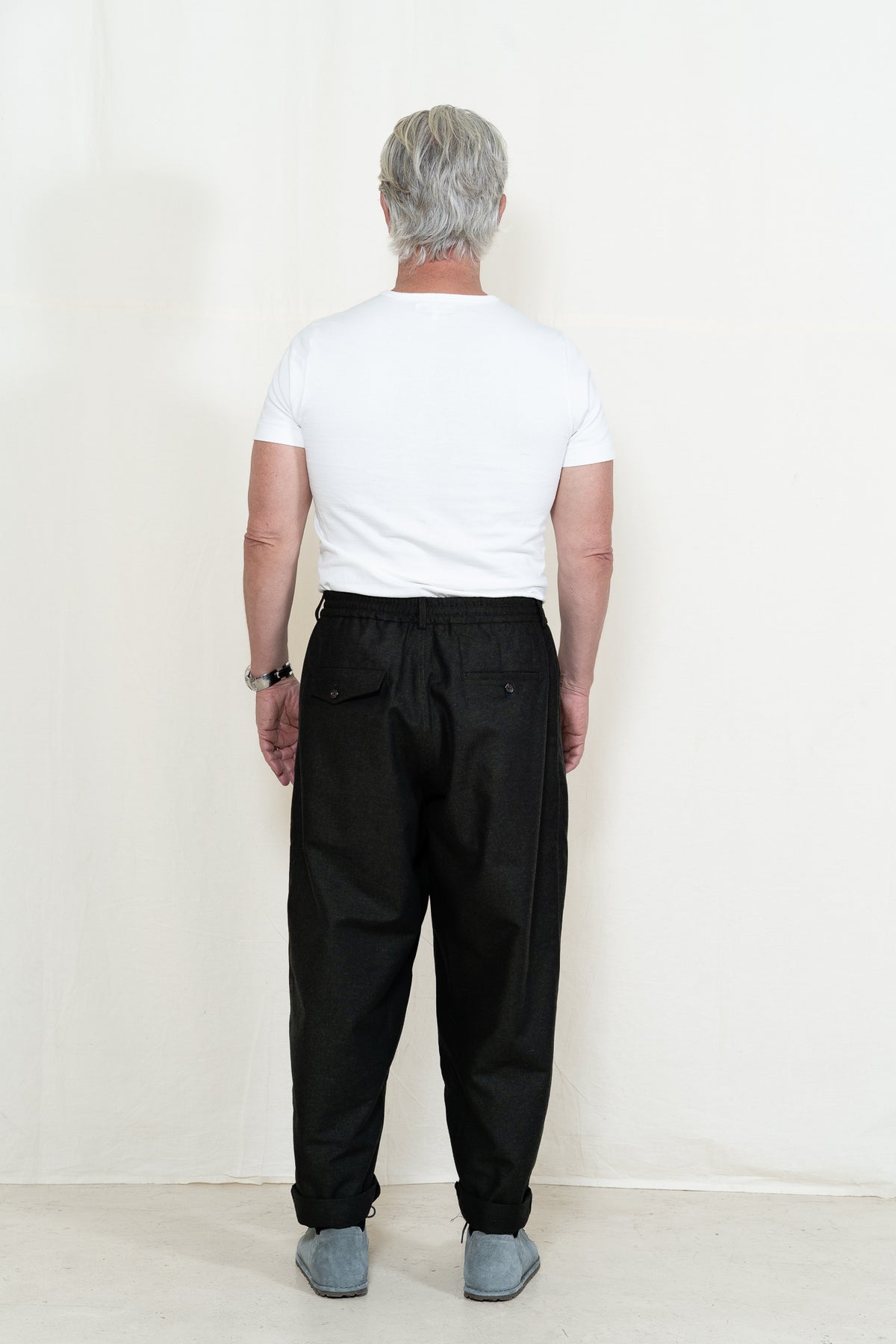 Universal Works Pleated Track Pant in Olive