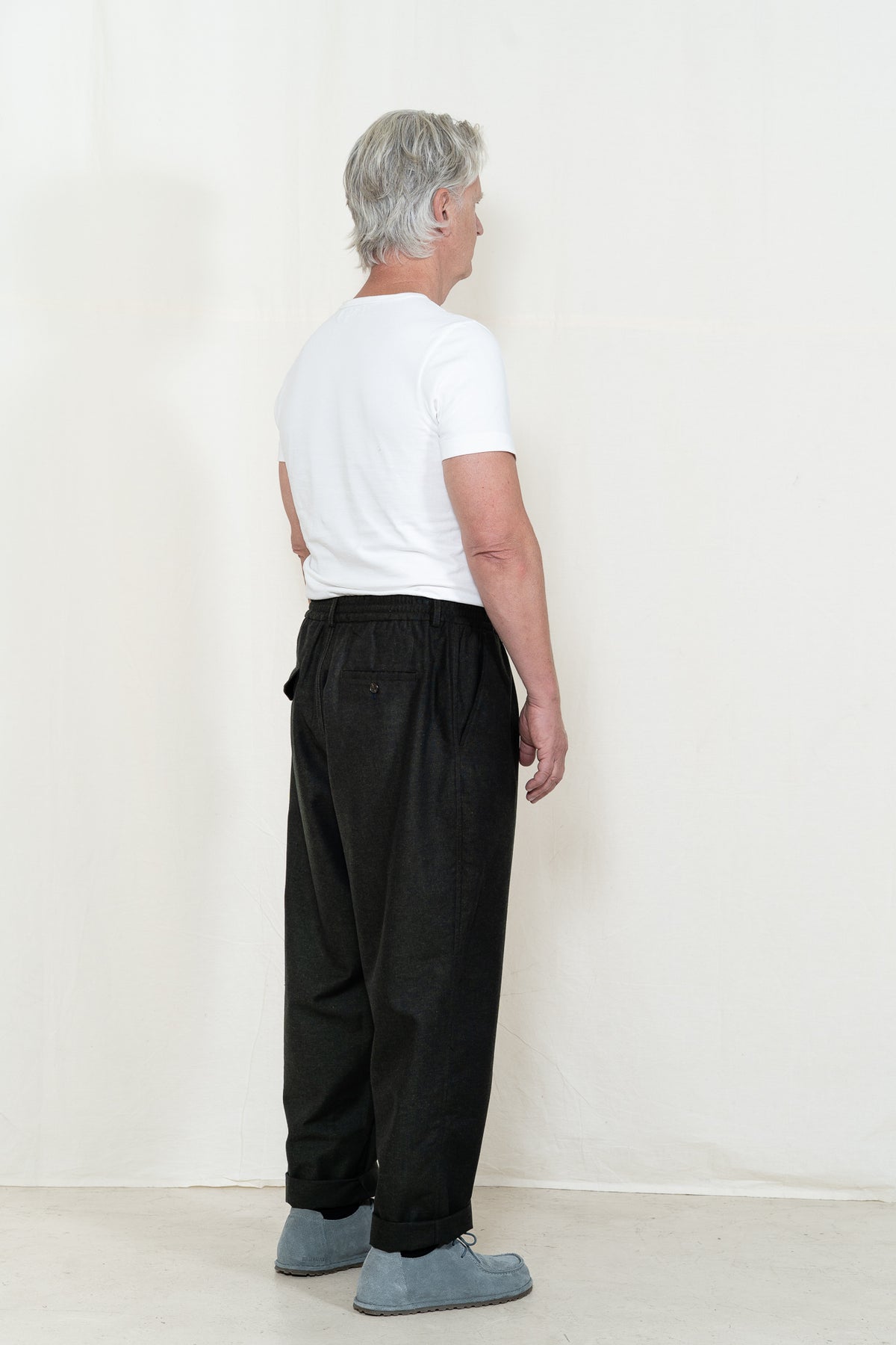 Universal Works Pleated Track Pant in Olive