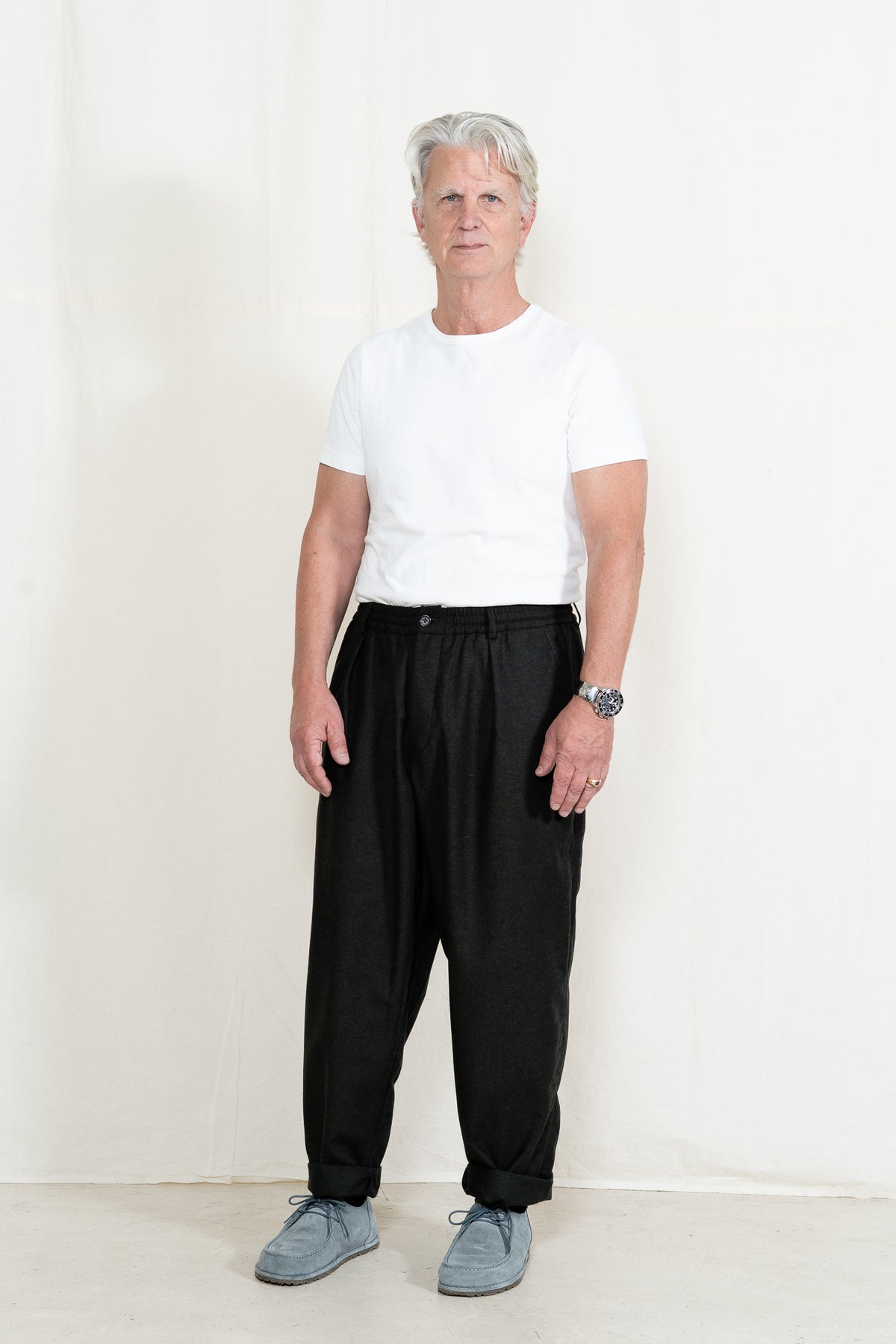 Universal Works Pleated Track Pant in Olive