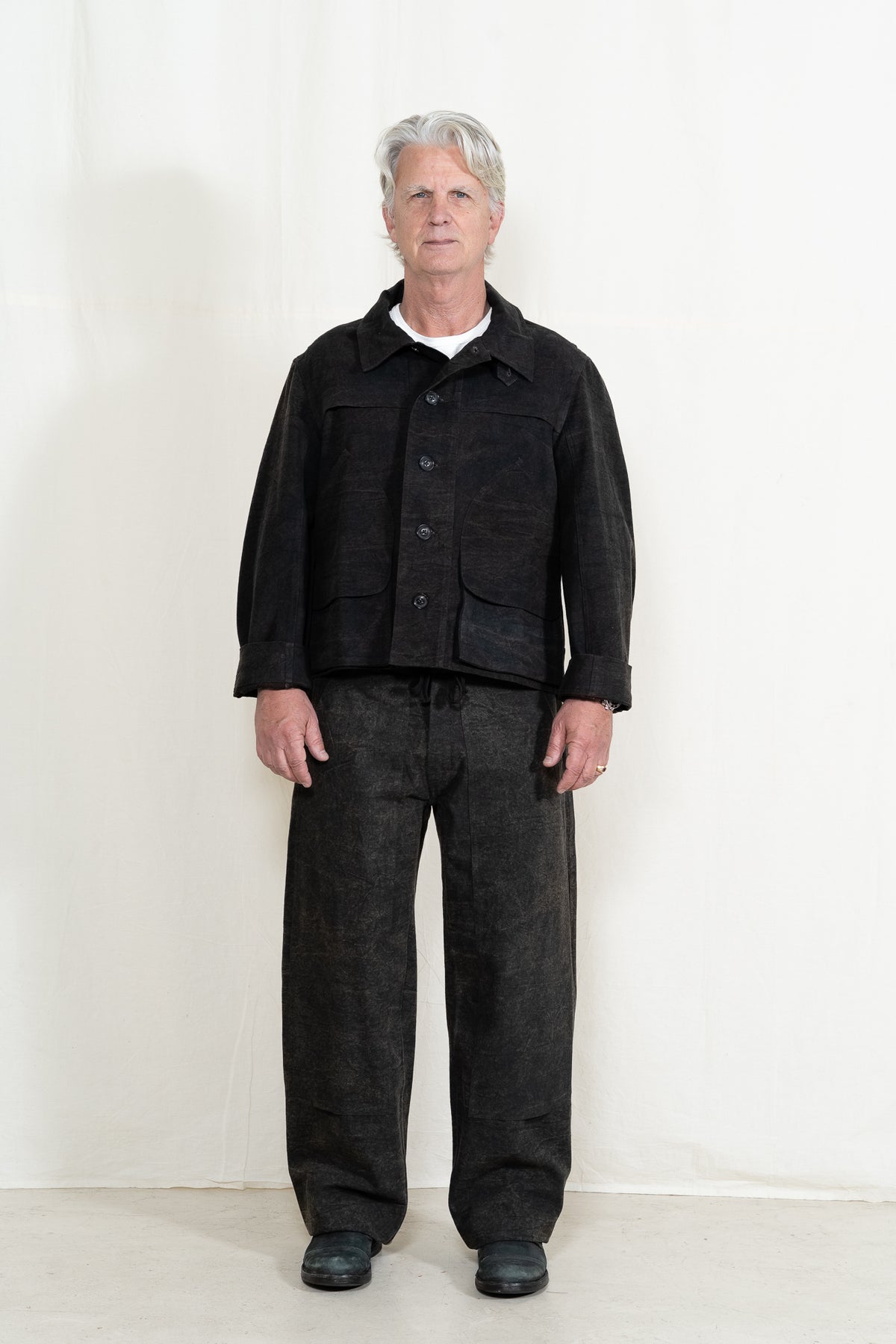 INDI + ASH Cropped Utility Jacket in Iron