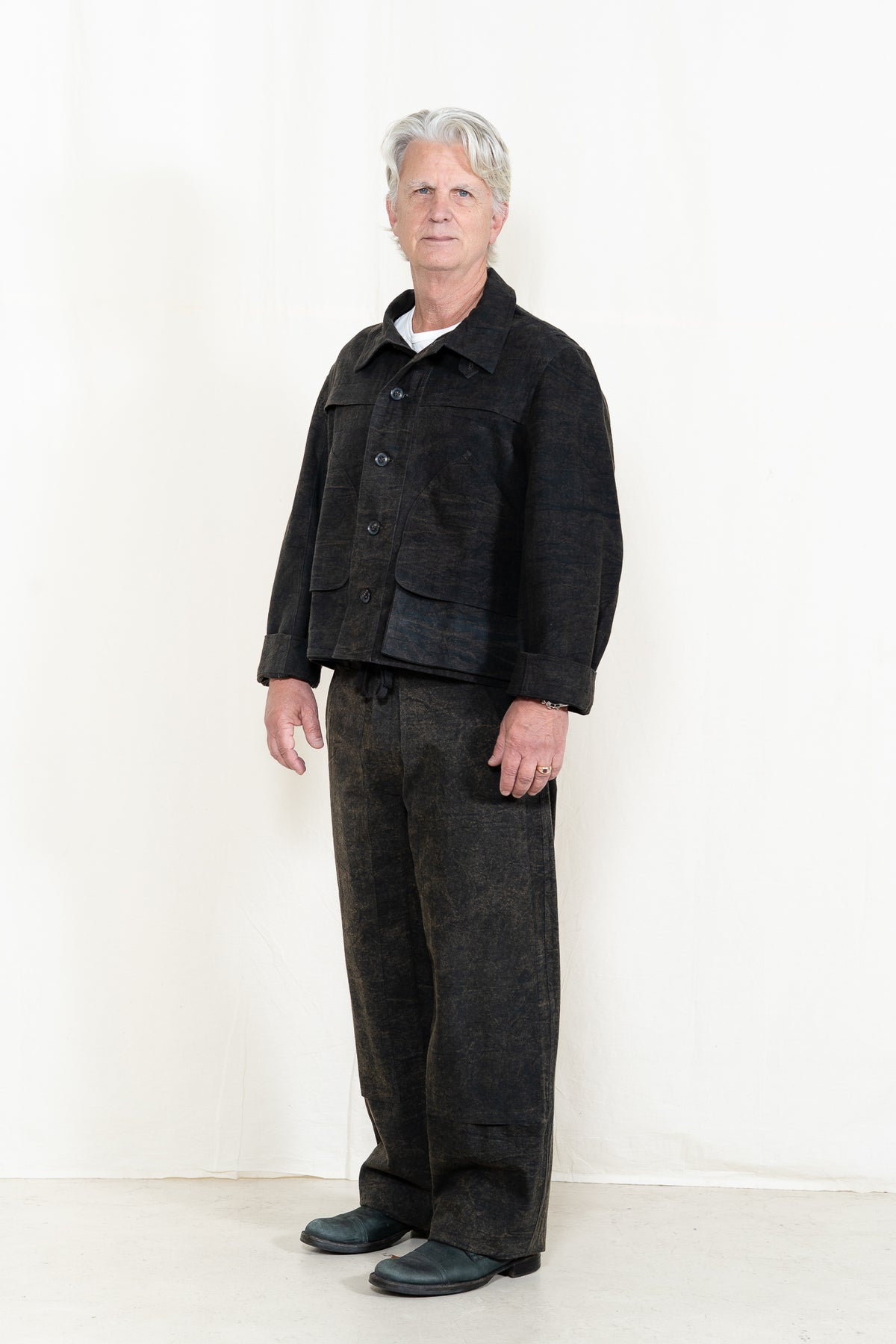 INDI + ASH Cropped Utility Jacket in Iron