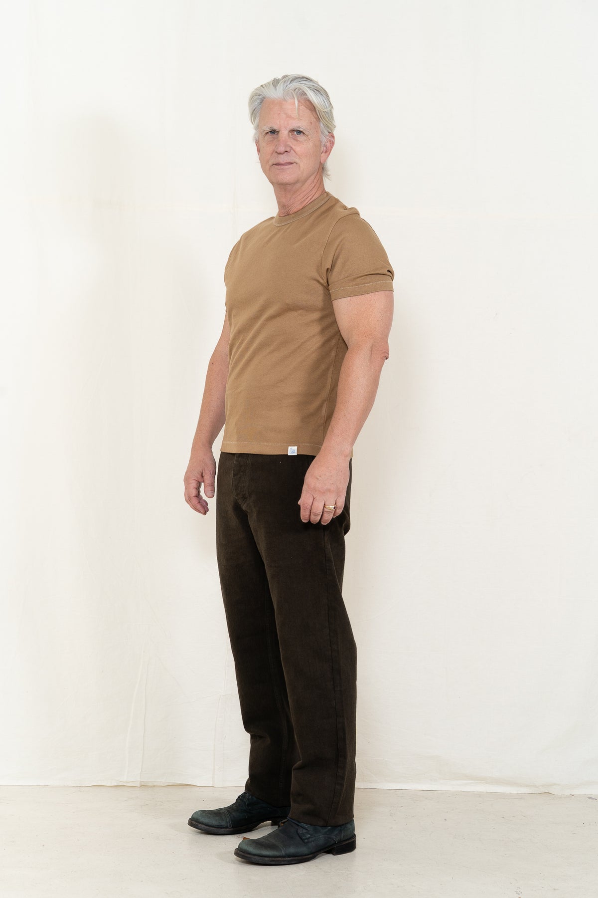 Merz b. Schwanen Jersey 03 T-Shirt in Dusted Khaki