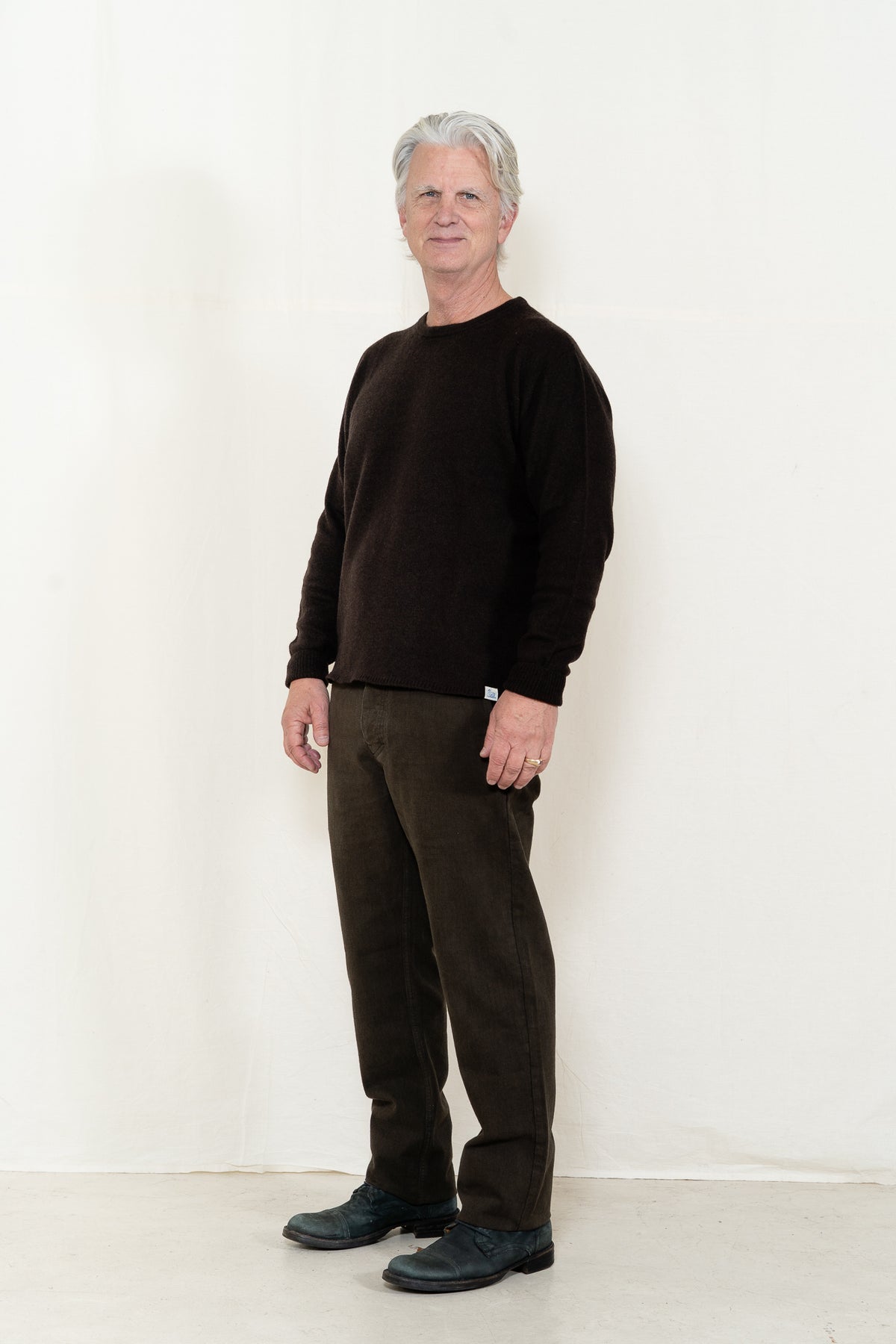 Merz b. Schwanen Relax Crewneck 02 in Espresso