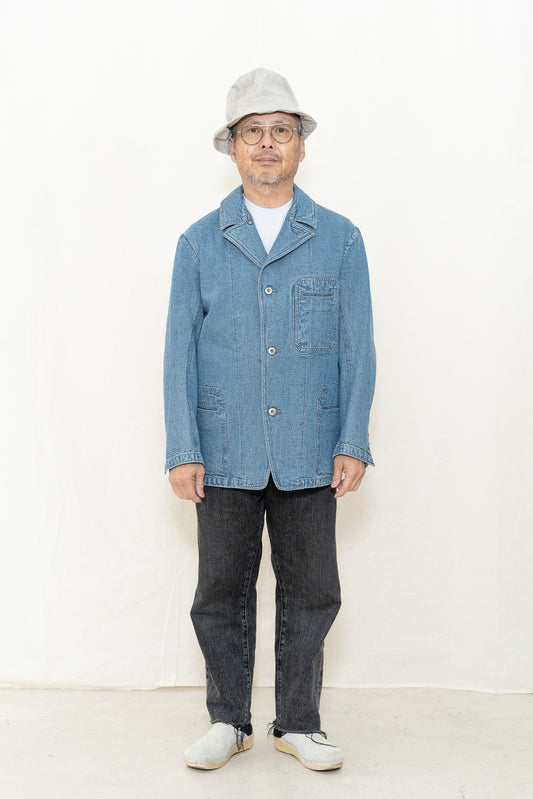 MotivMfg Castel Jacket in Donegal Denim-Blue