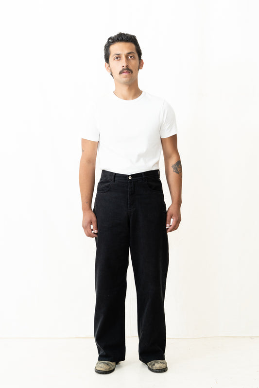 HANSEN Milan Straight Trouser-Washed Black