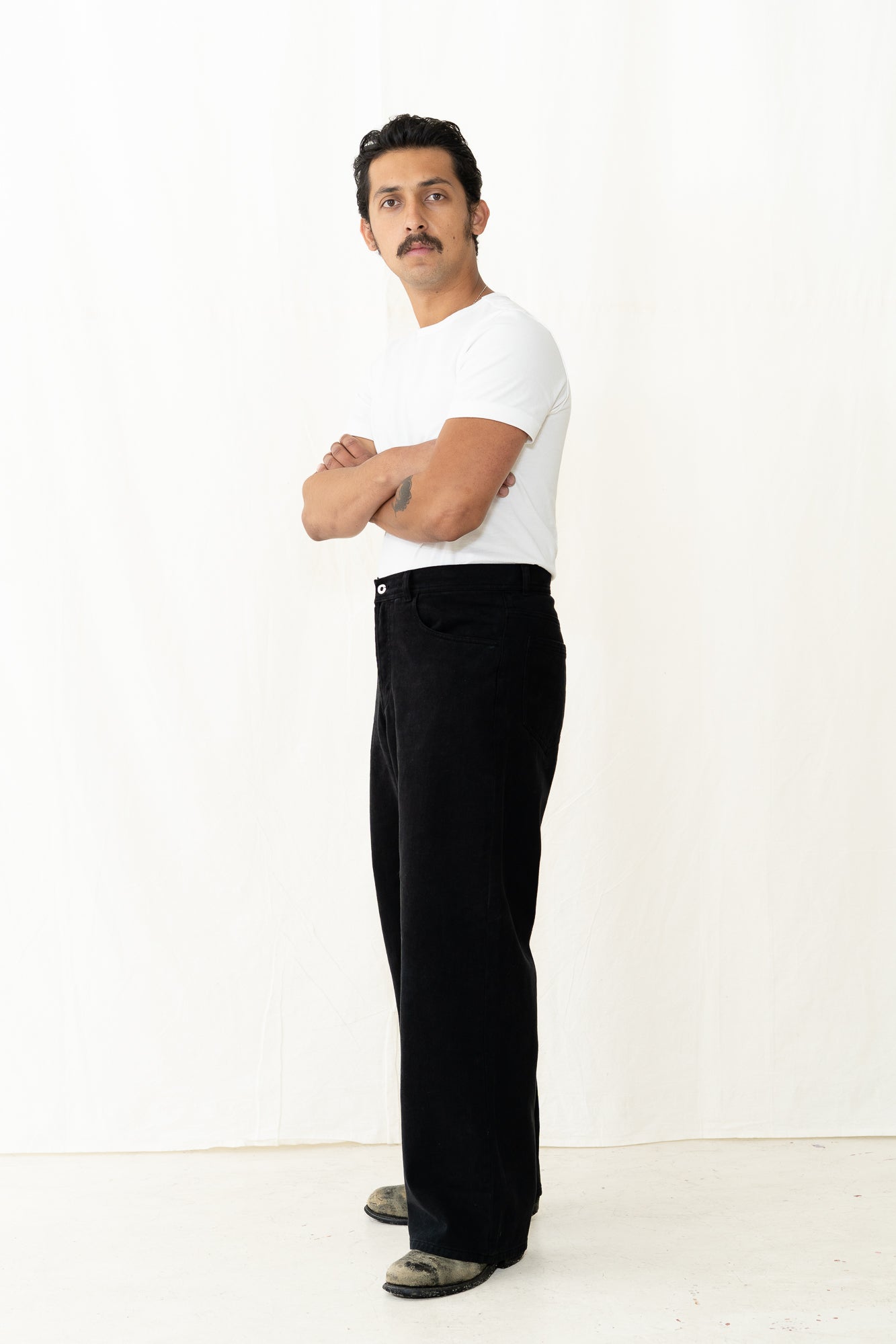 HANSEN Milan Straight Trouser-Washed Black