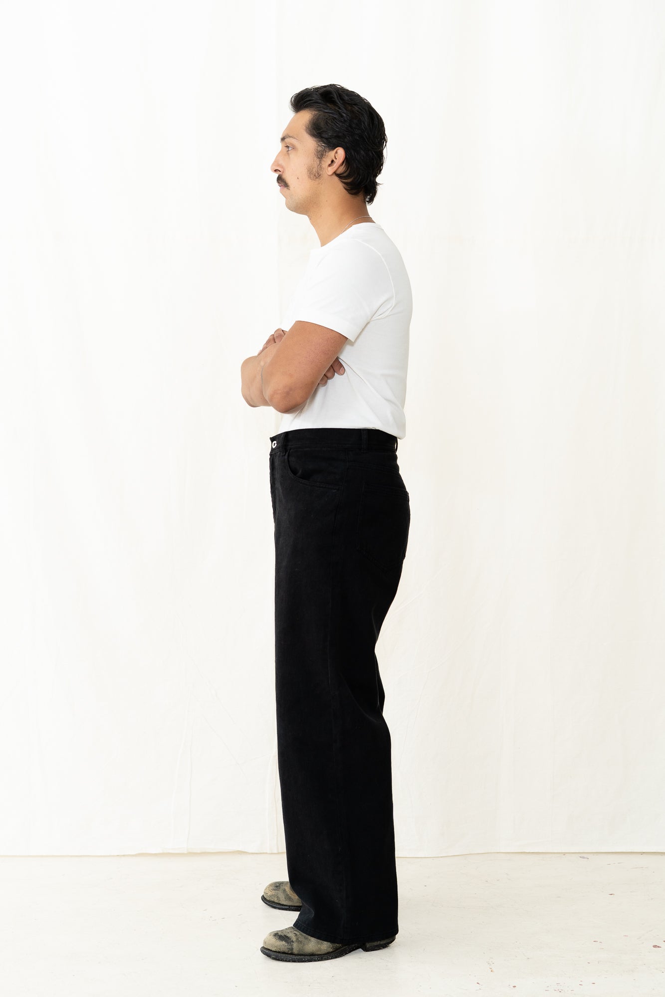 HANSEN Milan Straight Trouser-Washed Black