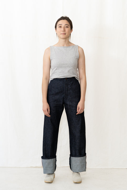 UQNATU Long Indigo Selvage Sailor Pant