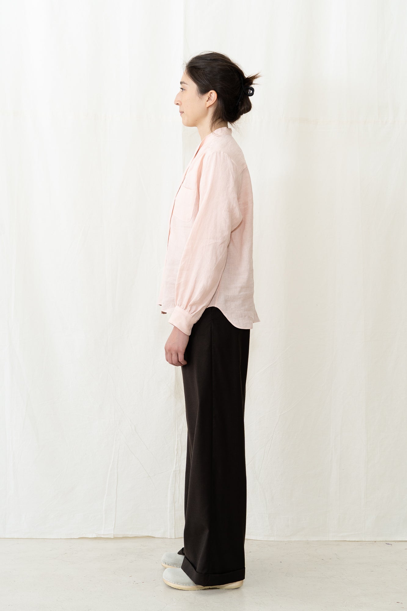 HYE SUN MUN Agnes Linen Shirt in Belgian Rose