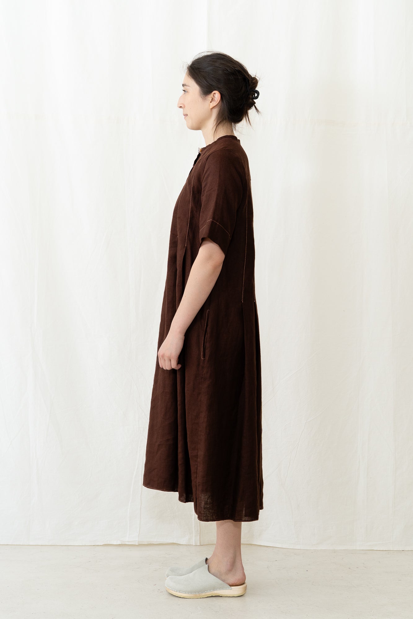 HYE SUN MUN Tilda Dress in Deep Maroon