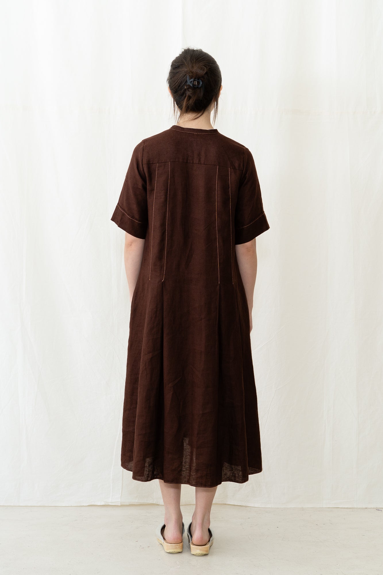 HYE SUN MUN Tilda Dress in Deep Maroon
