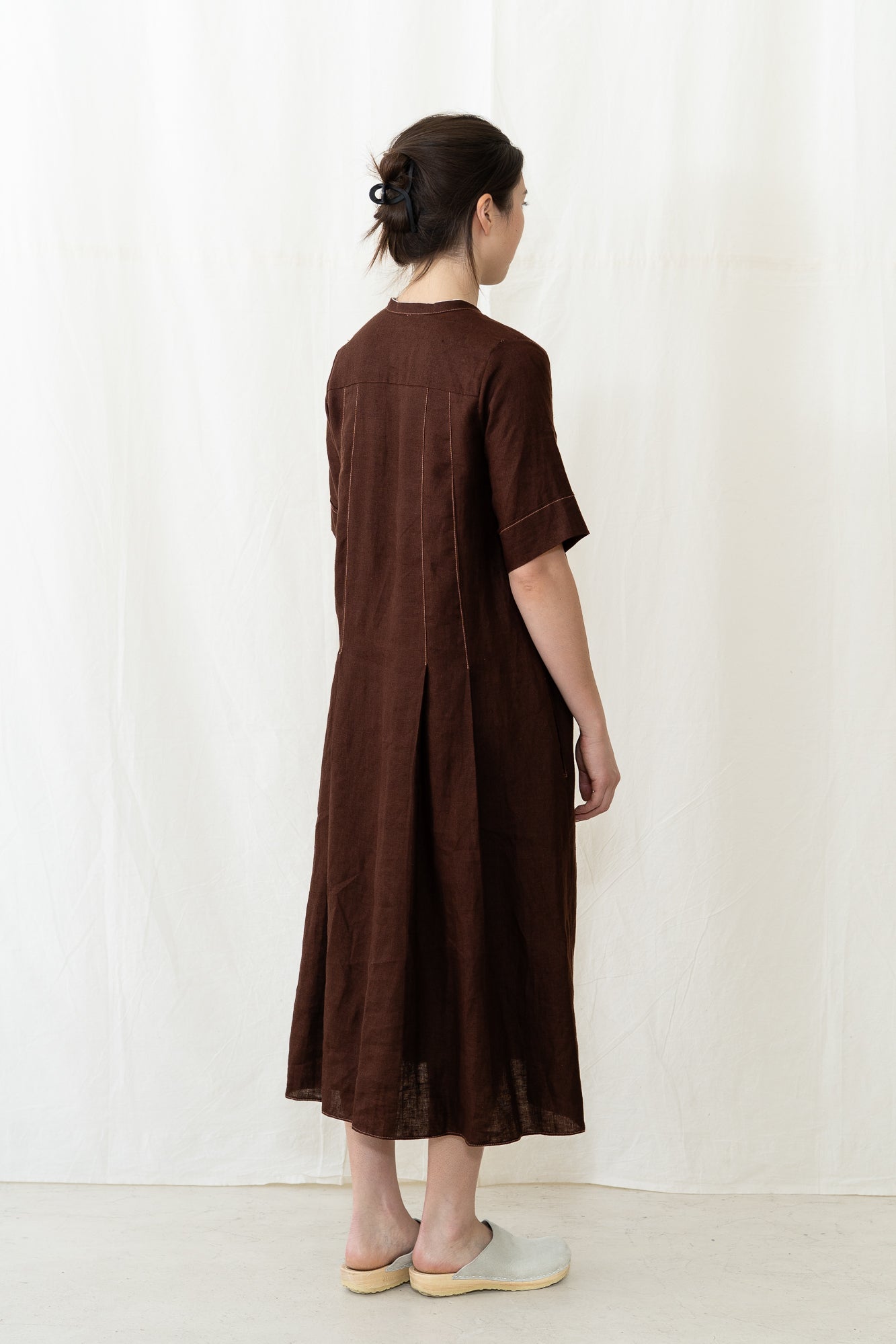 HYE SUN MUN Tilda Dress in Deep Maroon